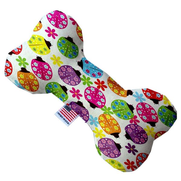 Mirage Pet Products Bright Ladybugs Canvas Bone Dog Toy 6 in. 1183-CTYBN6